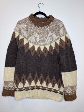 Maison Margiela x H&M Jumper Mens Medium Fair Isle Wool Alpaca Knit Re Assembled